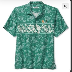 Tommy Bahama University of Miami Pina Piazzo Camp Shirt